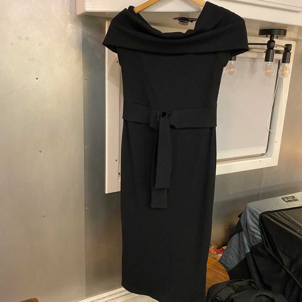 Women’s VICI Top Secret Off The Shoulder Ribbed Dress - Black - Large